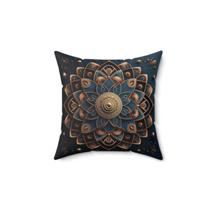Golden Geometrical Mandal – Polyester Cover - Dipaliz - Throw Pillows