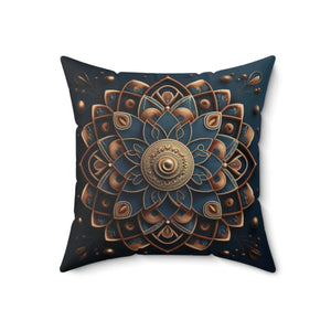 Golden Geometrical Mandal – Polyester Cover - Dipaliz - Throw Pillows