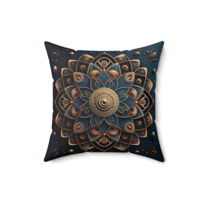 Golden Geometrical Mandal – Polyester Cover - Dipaliz - Throw Pillows