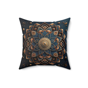 Golden Geometrical Mandal – Polyester Cover - Dipaliz - Throw Pillows