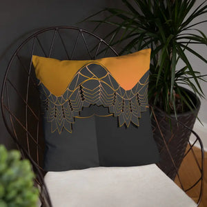 Golden Pattern Throw Pillows with Concealed Zipper - Dipaliz