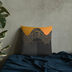 Golden Pattern Throw Pillows with Concealed Zipper - Dipaliz