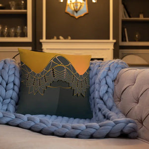 Golden Pattern Throw Pillows with Concealed Zipper - Dipaliz