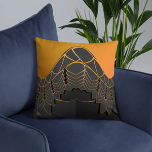 Golden Pattern Throw Pillows with Concealed Zipper - Dipaliz