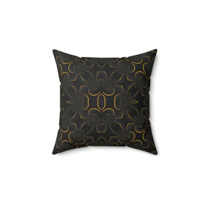 Abstract Gold Pattern Spun Polyester Square Pillow by Dipaliz - 14’’ × - Throw Pillows