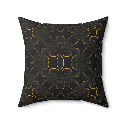 Golden Glamour Bliss Abstract Gold Throw Pillow - 20’’ × Home Decor