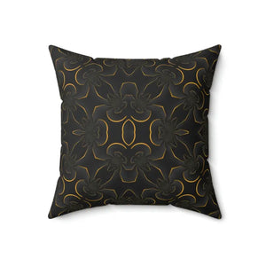 Abstract Gold Pattern Spun Polyester Square Pillow by Dipaliz - Throw Pillows