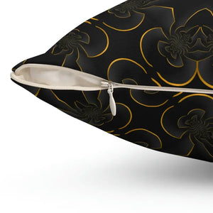 Abstract Gold Pattern Spun Polyester Square Pillow by Dipaliz - Throw Pillows