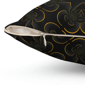 Abstract Gold Pattern Spun Polyester Square Pillow by Dipaliz - Throw Pillows