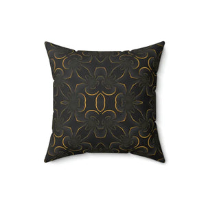 Abstract Gold Pattern Spun Polyester Square Pillow by Dipaliz - Throw Pillows