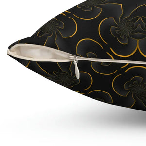 Abstract Gold Pattern Spun Polyester Square Pillow by Dipaliz - Throw Pillows