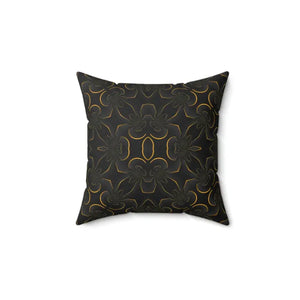 Abstract Gold Pattern Spun Polyester Square Pillow by Dipaliz - Throw Pillows