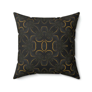 Abstract Gold Pattern Spun Polyester Square Pillow by Dipaliz - Throw Pillows