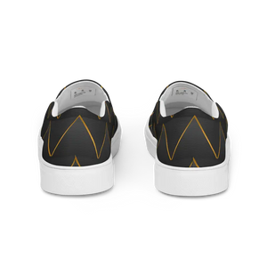 Canvas Shoes Gold Pattern Grey Men’s Slip on - Dipaliz - Sneakers