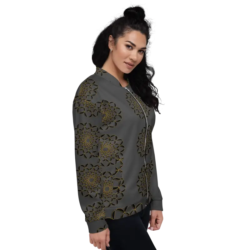 Shine Bright in the Golden Glory Unisex Bomber Jacket! - Clothing