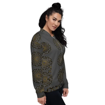 Shine Bright in the Golden Glory Unisex Bomber Jacket! - Clothing