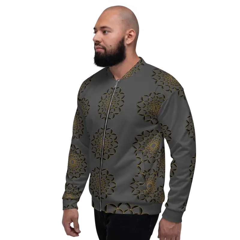 Shine Bright in the Golden Glory Unisex Bomber Jacket! - Clothing