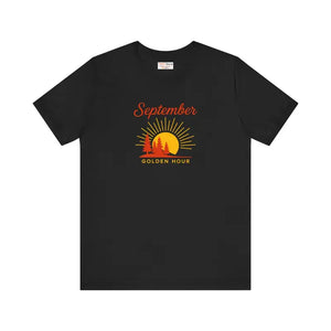 Golden Hour September Tee Ring-spun Cotton Nature Lover Gift - Dipaliz - Black / Xs - T-shirts