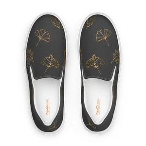 Canvas Shoes Women’s Slip on Golden Leaves Comfort Style - Dipaliz - Sneakers