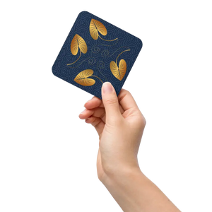 Heat Resistant Cork Back Coaster Golden Leaves Design - Dipaliz - Coasters