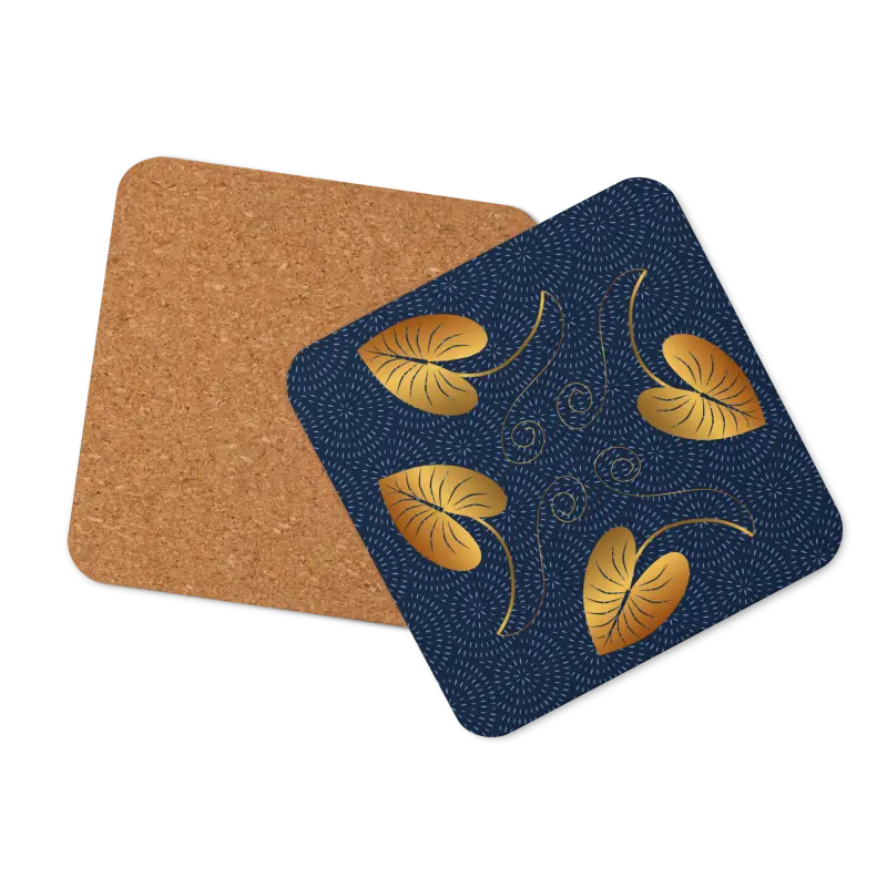 Transform your Home with Heat-resistant Golden Leaves Coasters - Kitchen and Dining