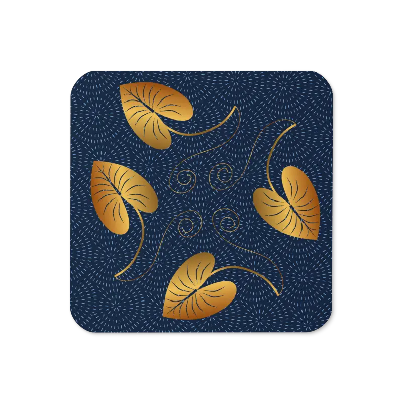 Transform your Home with Heat-resistant Golden Leaves Coasters - Kitchen and Dining