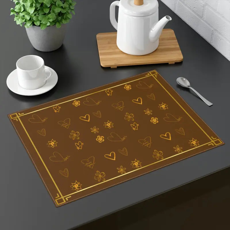 Elevate Dining with Golden Leaves Cloth Placemats! - 18’’ × 14’’ Home Decor