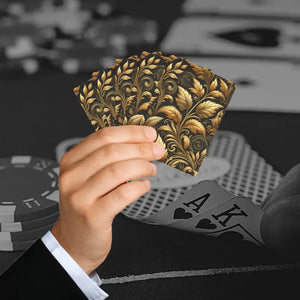 Golden Leaves Poker 300gsm Premium Card Deck - Dipaliz - 2.5’’ x 3.5’’ / White / Semi Glossy - Games