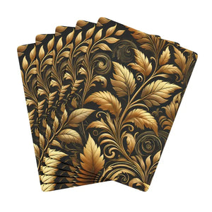 Golden Leaves Poker 300gsm Premium Card Deck - Dipaliz - 2.5’’ x 3.5’’ / White / Semi Glossy - Games