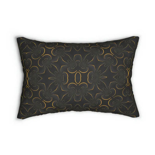 Upgrade your Space with a Golden Spun Polyester Lumbar Pillow - 20’’ × 14’’ Home Decor