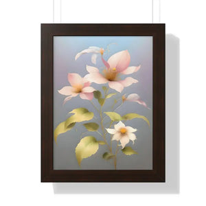 Golden Morning Bliss Pink Glory Framed Vertical Poster - Dipaliz - 12″ x 16″ / Walnut - Posters Prints & Visual Artwork