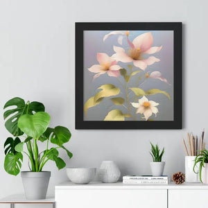 Golden Morning Bliss Pink Glory Framed Vertical Poster - Dipaliz - Posters Prints & Visual Artwork