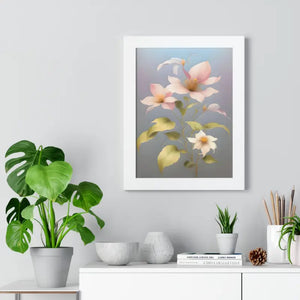 Golden Morning Bliss Pink Glory Framed Vertical Poster - Dipaliz - Posters Prints & Visual Artwork