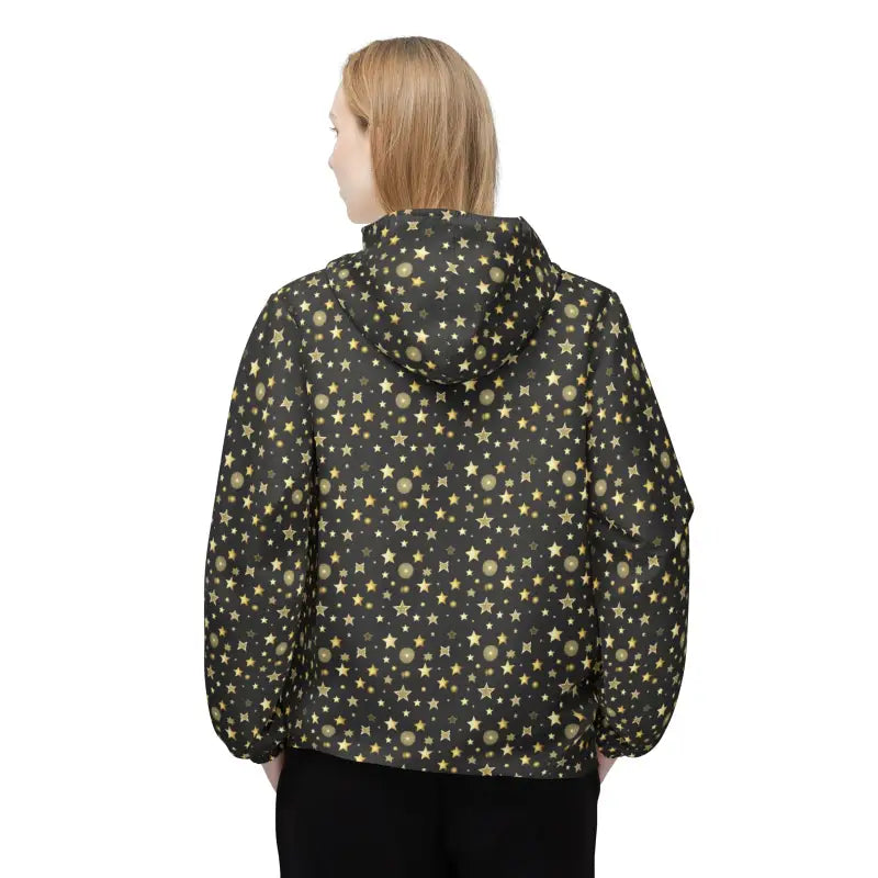 Shine Bright in Style with Golden Star Pattern Windbreaker - Jackets