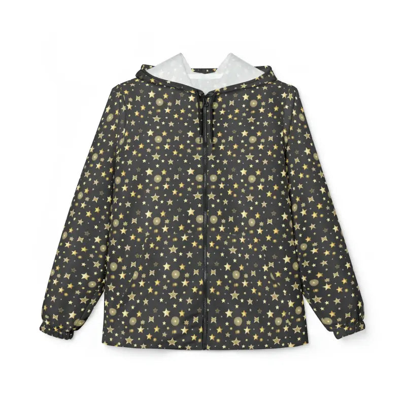 Shine Bright in Style with Golden Star Pattern Windbreaker - Jackets