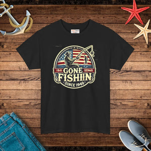 Gone Fishing Unisex Heavy Cotton Tee - Adventure - Dipaliz - T-shirts - s