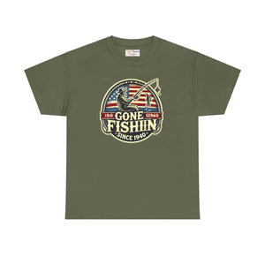 Gone Fishing Unisex Heavy Cotton Tee - Adventure - Dipaliz - T-shirts - s