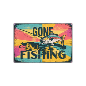 Fishing Metal Art Sign - Matte Finish 3mm White Aluminum - Dipaliz - 36″ x 24″ (horizontal) / 0.12’’ - Novelty Signs