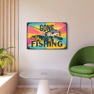 Fishing Metal Art Sign - Matte Finish 3mm White Aluminum - Dipaliz - 30″ x 20″ (horizontal) / 0.12’’ - Novelty Signs