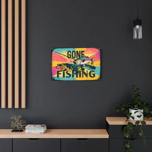 Fishing Metal Art Sign - Matte Finish 3mm White Aluminum - Dipaliz - Novelty Signs
