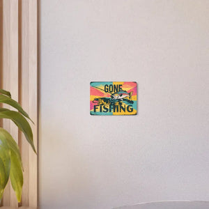 Fishing Metal Art Sign - Matte Finish 3mm White Aluminum - Dipaliz - Novelty Signs