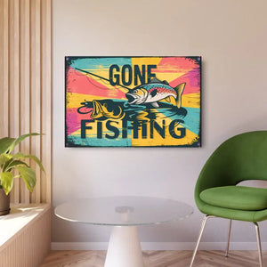 Fishing Metal Art Sign - Matte Finish 3mm White Aluminum - Dipaliz - Novelty Signs