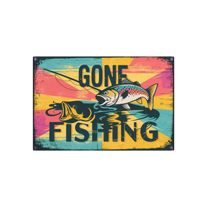 Fishing Metal Art Sign - Matte Finish 3mm White Aluminum - Dipaliz - Novelty Signs
