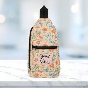 Floral Sling Bag - Good Vibes Butterfly Polyester - Dipaliz - Cross Body Bags