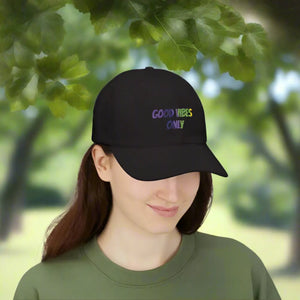 Good Vibes Dad Cap Classic White Baseball Hat - Dipaliz - Hats