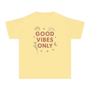 Good Vibes Youth Tee Everyday Comfort Soft Cotton - Dipaliz - Butter / Xs - T-shirts