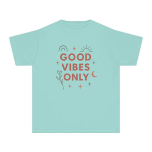 Good Vibes Youth Tee Everyday Comfort Soft Cotton - Dipaliz - Chalky Mint / Xs - T-shirts