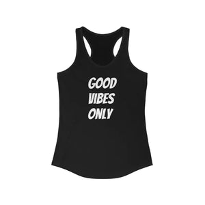 Good Vibes Racerback Tank - Lightweight Slim Fit Style - Dipaliz - Solid Black / Xs - Tops