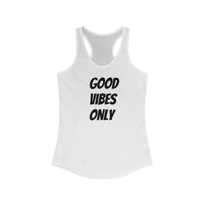 Good Vibes Racerback Tank - Lightweight Slim Fit Style - Dipaliz - Solid White / Xs - Tops