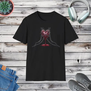 Gothic Broken Heart Chalice Tee - Dark Vampire Love Design - Dipaliz - Black / s - T-shirt